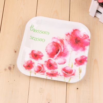 Factory Direct Sales Thickened Disposable Paper Tray Outdoor Camping Dinner Plate Cake Plate