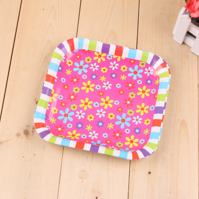 Factory Direct Sales Thickened Disposable Paper Tray Outdoor Camping Dinner Plate