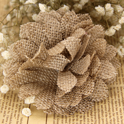 Hot linen flower corsage ornament craft Christmas wedding party decoration Ma Buhua