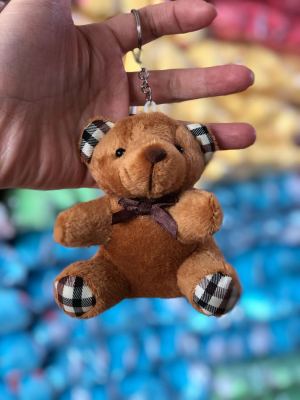 Plush doll pendant accessories plaid bow tie bear accessories sprinkling doll