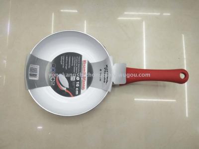 Spot red ceramic compound frying pan