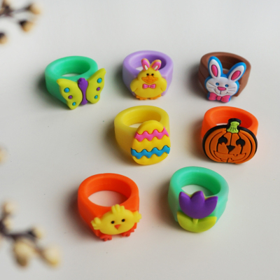 Halloween animal PVC children's ring jelly ring manufacturer direct sales.