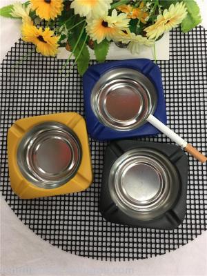 Manufacturer direct selling stainless steel ashtray revolving color ashtray hotel supplies ashtray.