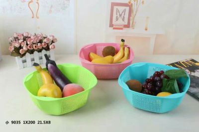 Fashion creative plastic multifunctional square hollow mesh drain rice and fruit basket set