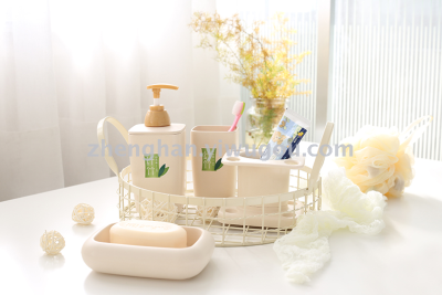 Bamboo Fiber Series Toothbrush rack bathroom set lotion bottle soap Box