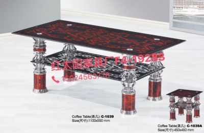 Foreign trade export simple modern fashion black tempered glass table rectangular coffee table