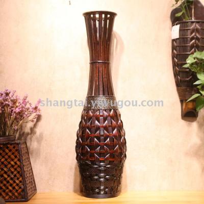 Chinese Retro Southeast Asian Style Handmade Bamboo Woven Vase Flower Flower Container DL-17339
