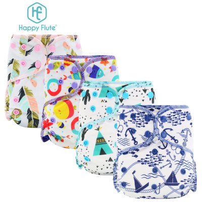 HappyFlute Onesize Heavy Wetter Night AI2 Cloth Diaper Washable Reusable and Waterproof Bamboo Fitted Diaper