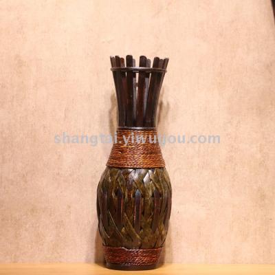 Chinese Retro Southeast Asian Style Handmade Bamboo Woven Vase Flower Flower Container DL-17362