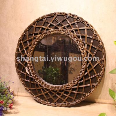 Hot-Selling Retro Southeast Asian Style Handmade Bamboo Frame Hanging Mirror 09-15016