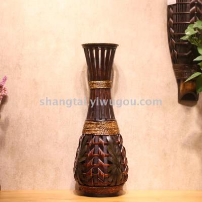 Chinese Retro Southeast Asian Style Handmade Bamboo Woven Vase Flower Flower Container DL-17353