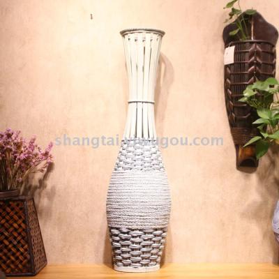 Chinese Retro Southeast Asian Style Handmade Bamboo Woven Vase Flower Flower Container DL-17343