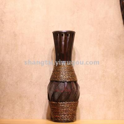 Chinese Retro Southeast Asian Style Handmade Bamboo Woven Vase Flower Flower Container DL-17361
