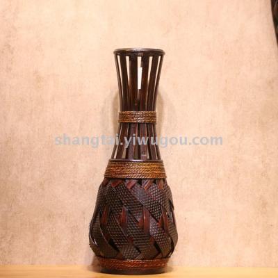 Chinese Retro Southeast Asian Style Handmade Bamboo Woven Vase Flower Flower Container DL-17359