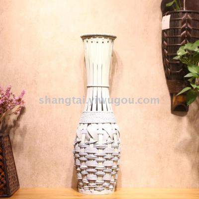 Chinese Retro Southeast Asian Style Handmade Bamboo Woven Vase Flower Flower Container DL-17347