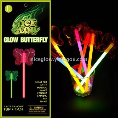 glow butterfly wand glow butterfly  stick glow stick toys