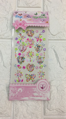 Cartoon DIY love butterfly ABS rhinestone acrylic mobile phone  car stickers