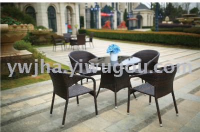 Garden leisure furniture set Wicker tables and chairs cottage dining table PE rattan furniture set