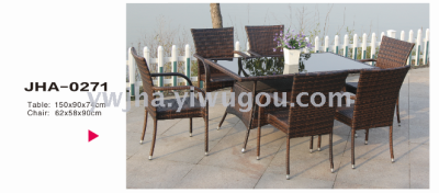 Garden leisure furniture set Wicker tables and chairs cottage dining table PE rattan furniture set