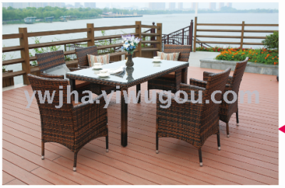 Garden leisure furniture set Wicker tables and chairs cottage dining table PE rattan furniture set