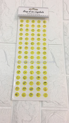 3D DIY emoji acrylic crystal rhinestone mobile phone car  computer Stickers