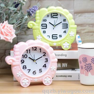Korean Style Cute Creative Ring Stroller Alarm Clock Student Wake-up Clock