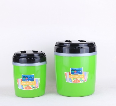 Stainless steel insulation drums with plastic exterior for travel use