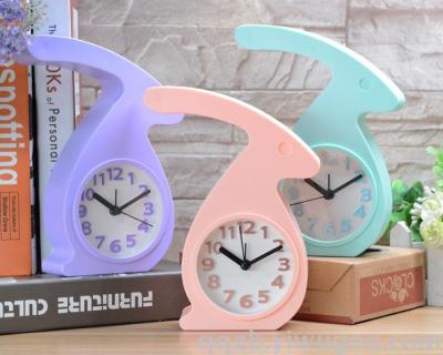 Korean Style Creative Table Setting Cute Square Adorable Rabbit Cute Alarm Clock Clock