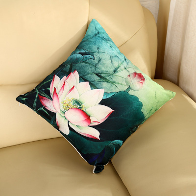 Chinese classical home bamboo linen pillow cushion Fall Car sofa cushions back cover