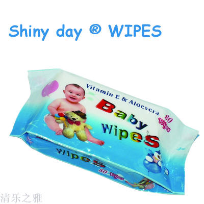 80-piece shiny Day bagged baby wipes