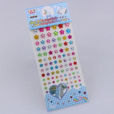 3D DIY creative ABS acrylic rhinestone mobile phone car computer decoration  Blossom shape sticker