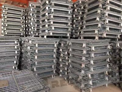 \nWarehouse cage folding logistics turnover box wire mesh size can be customized