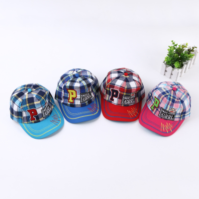 Summer alphabet square children's baseball hat personality and leisure hat.