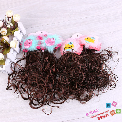 Children's headwear baby wig hairpin hair clip hair clip big wave girl head flower hair accessories.