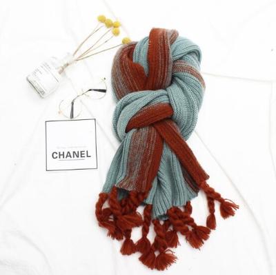 South Korean version of the new thick warm and warm shawl knitted wool thread winter 100 long hair line lovers scarf