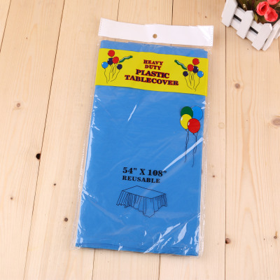 Blue Birthday Party Rectangular Disposable Tablecloth Plastic Tablecloth Household Waterproof Thickened Tablecloth