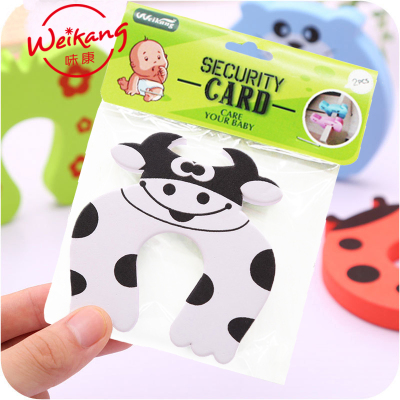7 color safety card hand clamping prevention door child safety gate cartoon file EVA file
