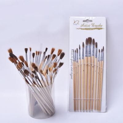 Xinqi paintbrush manufacturers direct 12 horse hair pointed varnish rod brush