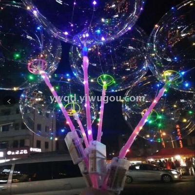 Stickers Bounce Ball Luminous Bounce Ball Balloon with Light Factory Direct Sales Night Market Hot Online Red Balloon