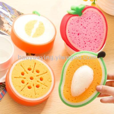 The fruit is thickened sponge wipe hundred clean cloth cloth dishcloth wash 