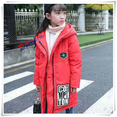 plush children long down jacket four layer lock velvet factory Direct Sale female medium child cotton clothing