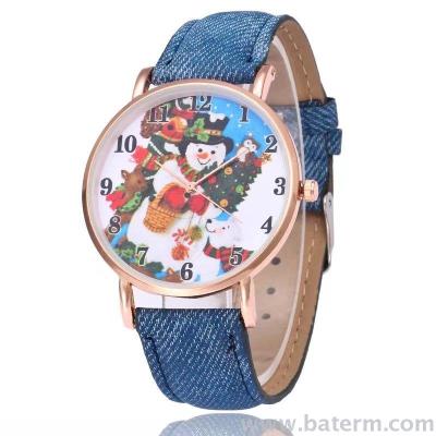 Super Thin Christmas series rose gold cute snowman digital Belt watch quartz watch 2