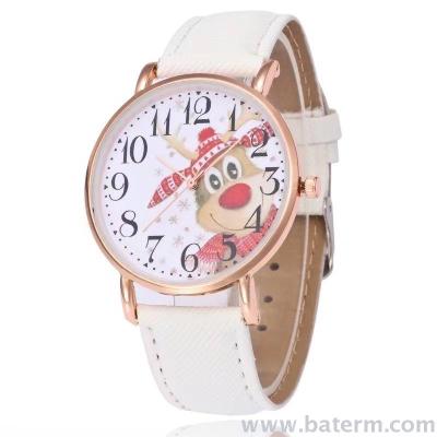 Super Thin Christmas series rose gold cute reindeer digital belt watch quartz watch 1