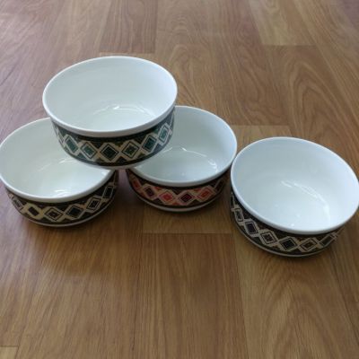 Ceramic bowl, gift bowl, bowl, colorful edge bowl, preservation bowl
