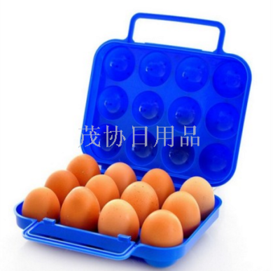 Outdoor Egg Box Picnic Portable Plastic 12-Grid Duck Egg Box Portable Egg Holder Factory Direct Sales