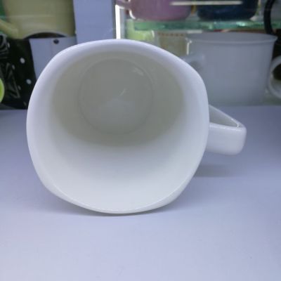Ceramic cup, square cup, cup, white cup, environmental cup
