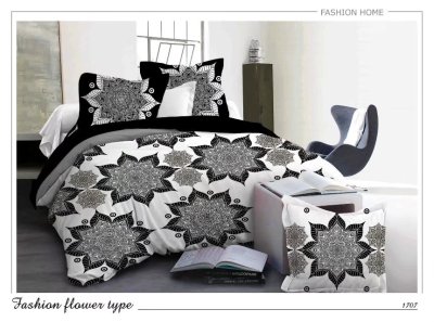 Simple black and white four sets of dot polka dot solid color bed sheets factory outlets