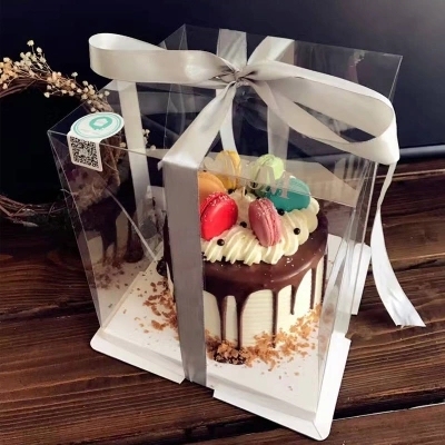 4 6 8 10 \\\"single-layer double layer plus transparent birthday cake box custom-made baking package
