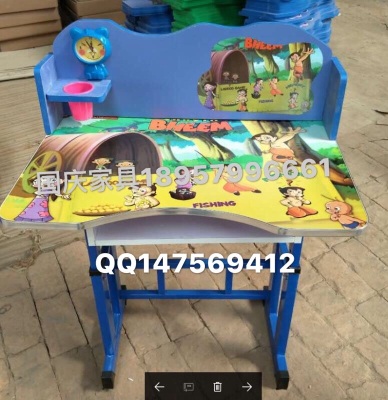 National Day furniture factory direct selling cartoon children desk and chair desk affixation desk foreign trade desk and chair
