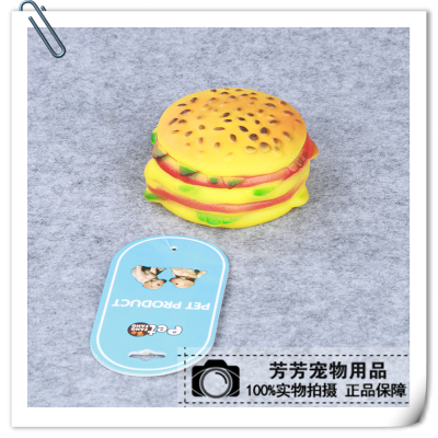 Manufacturers direct temptation burger safety non - toxic dog bite rubber sound toys